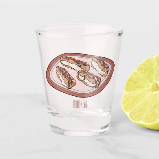 Schokolade Cartoon Illustration Schnapsglas (Vorderseite)