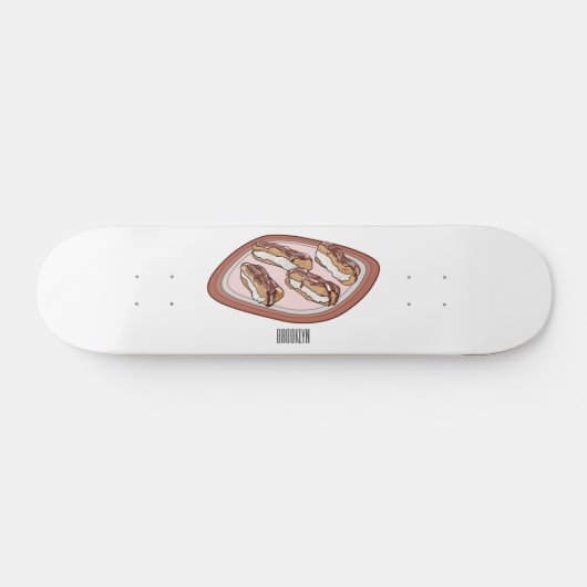 Schokolade Cartoon Illustration Skateboard (Horizontal)