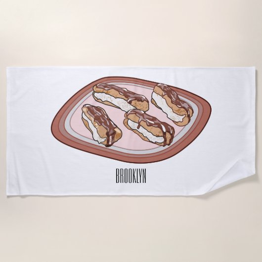 Schokolade Cartoon Illustration Strandtuch (Vorderseite)