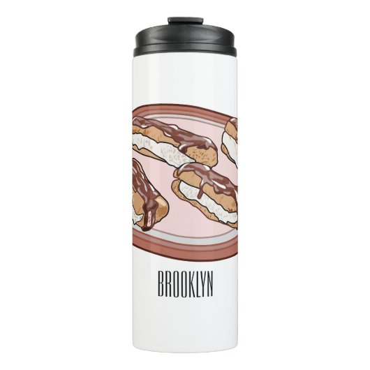 Schokolade Cartoon Illustration Thermosbecher (Vorderseite)