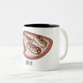 Schokolade Cartoon Illustration Zweifarbige Tasse (VorderseiteRechts)