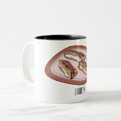 Schokolade Cartoon Illustration Zweifarbige Tasse (Vorderseite Links)
