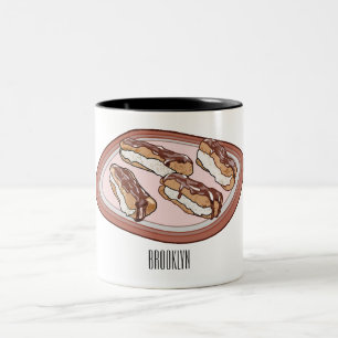 Schokolade Cartoon Illustration Zweifarbige Tasse