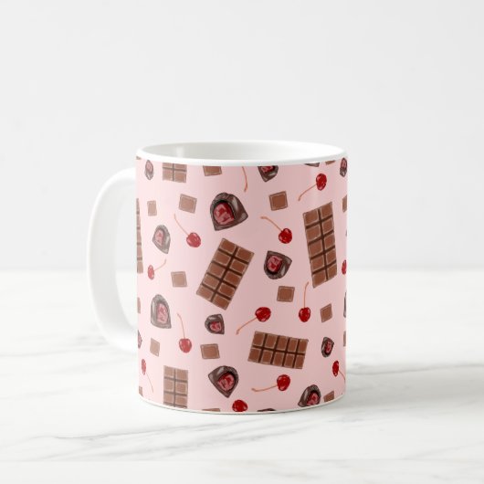 Schokolade Cherries Tasse (Vorderseite Links)