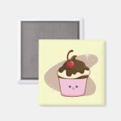 Schokolade Cherry Cupcake Magnet (Vorderseite/Rückseite)