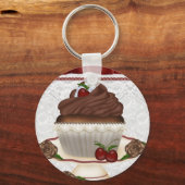 Schokolade Cherry Cupcake Schlüsselanhänger (Vorderseite)