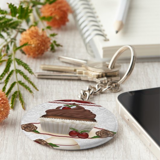 Schokolade Cherry Cupcake Schlüsselanhänger (Seite)