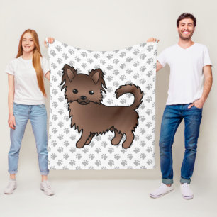 Schokolade Chihuahua Cartoon Dog & Paws Fleecedecke