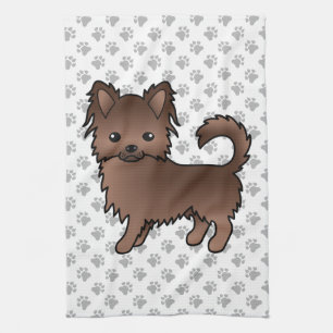 Schokolade Chihuahua Cartoon Dog & Paws Geschirrtuch