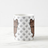 Schokolade Chihuahua Cartoon Dog & Paws Kaffeetasse (Mittel)