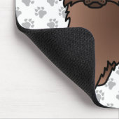 Schokolade Chihuahua Cartoon Dog & Paws Mousepad (Ecke)