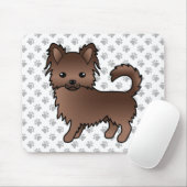 Schokolade Chihuahua Cartoon Dog & Paws Mousepad (Mit Mouse)