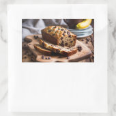 Schokolade Chip Banana Brot Rechteckiger Aufkleber (Tasche)