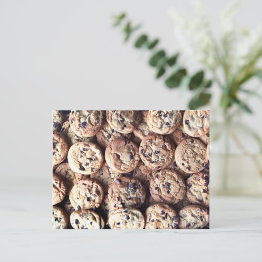 Schokolade Chip Cookie Postkarte (Stehend Vorderseite)