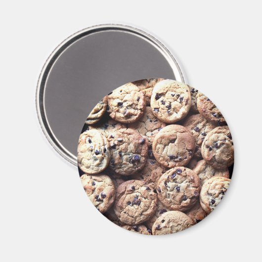 Schokolade Chip Cookie Round Magnet (Vorderseite/Rückseite)