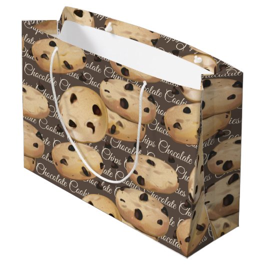 Schokolade Chip Cookies Backen Große Geschenktüte (Rückseite Schrägansicht)