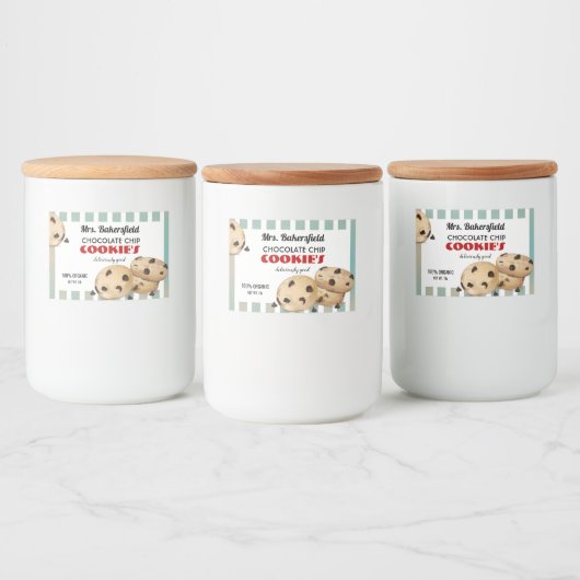 Schokolade Chip Cookies Backgeschenk Lebensmitteletikett (Flaschen)