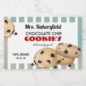 Schokolade Chip Cookies Backgeschenk Lebensmitteletikett (Einzelnes Label)