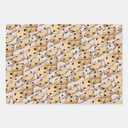 Schokolade Chip Cookies Backgeschenkpapier Geschenkpapier Set (Vorderseite 3)
