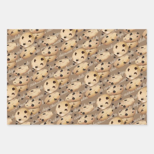 Schokolade Chip Cookies Backgeschenkpapier Geschenkpapier Set (Vorderseite 2)