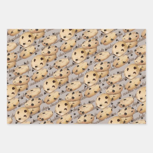 Schokolade Chip Cookies Backgeschenkpapier Geschenkpapier Set (Vorderseite)