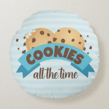 Schokolade Chip Cookies Blue Stripes Circle Deco
