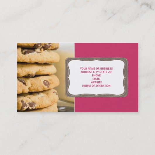 Schokolade Chip Cookies Business Cards Visitenkarte (Vorderseite)