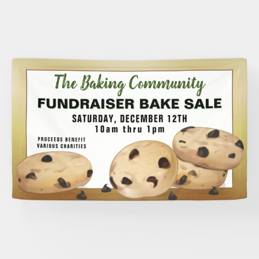 Schokolade Chip Cookies Fundraiser Bake Sale Banner (Horizontal)