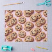 Schokolade Chip Cookies Muster auf rosa Decoupage Seidenpapier (Basteln)