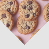 Schokolade Chip Cookies Muster auf rosa Decoupage Seidenpapier (Detail)