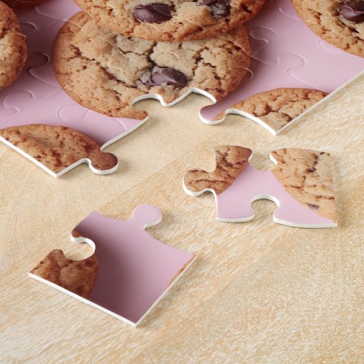 Schokolade Chip Cookies Muster auf rosa Puzzle (Seite)