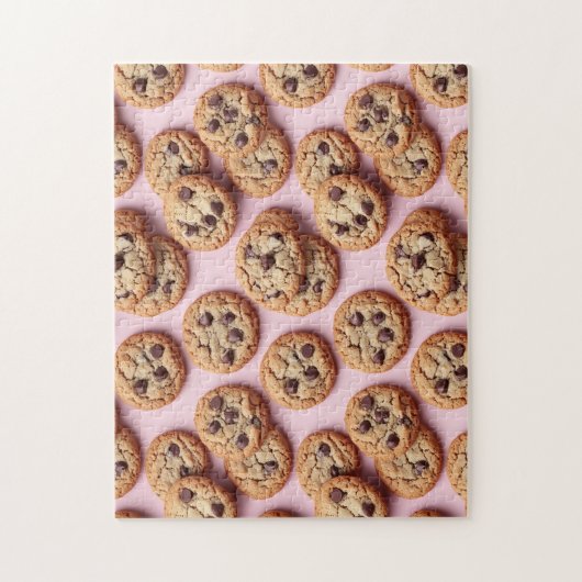 Schokolade Chip Cookies Muster auf rosa Puzzle (Vertikal)