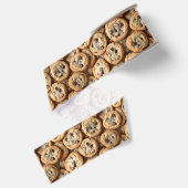 Schokolade Chip Cookies Muster Backen Ripsband (Rückseite)
