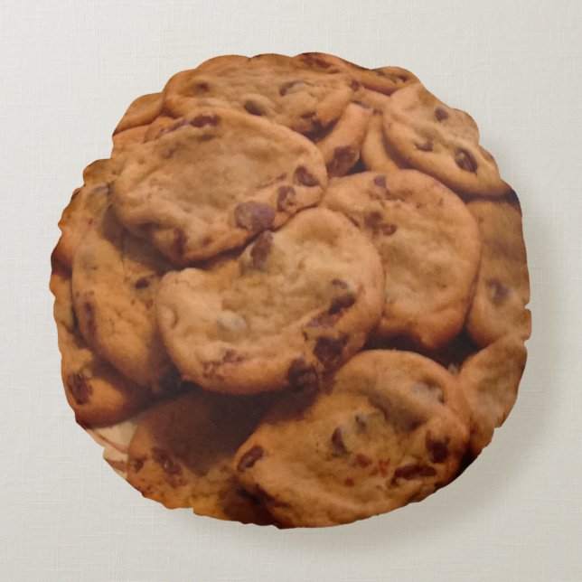 Schokolade Chip Cookies Pillow Rundes Kissen (Vorderseite)