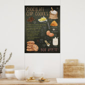 Schokolade Chip Cookies Rezept Chalkboard Printwer Poster (Küche)