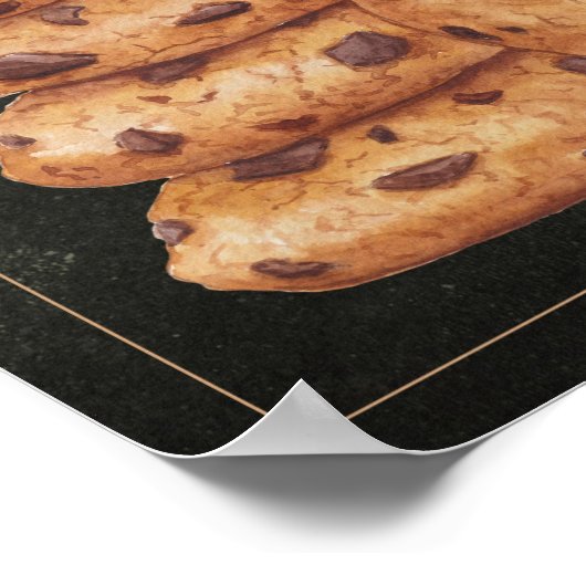 Schokolade Chip Cookies Rezept Chalkboard Printwer Poster (Ecke)