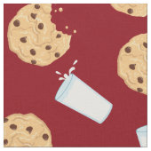Schokolade Chip Cookies und Milch Niedliche Kinder Stoff (Nahaufnahme)