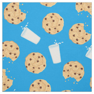 Schokolade Chip Cookies und Milch Niedliche Kinder Stoff