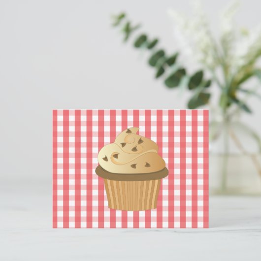 Schokolade Chip Cupcake Postkarte (Stehend Vorderseite)