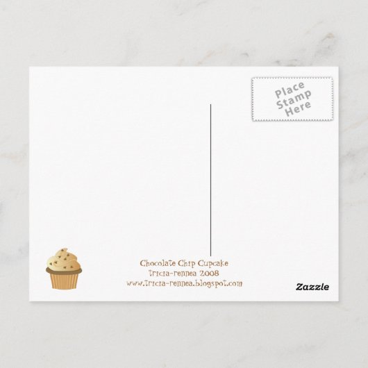 Schokolade Chip Cupcake Postkarte (Rückseite)