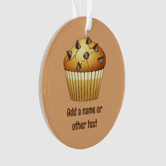 Schokolade-Chip-Muffin-Grafik - Text auf beiden Se Ornament (Vorderseite)