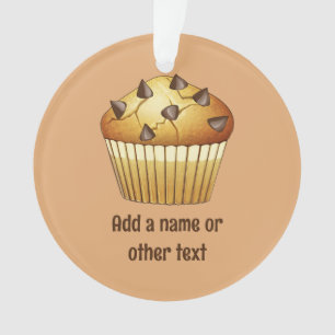 Schokolade-Chip-Muffin-Grafik - Text auf beiden Se Ornament