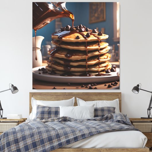 Schokolade Chip Pancakes Leinwanddruck (Insitu (Schlafzimmer))