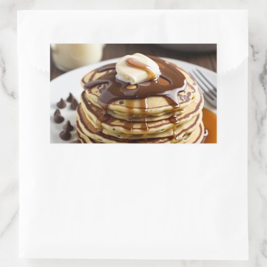 Schokolade Chip Pancakes Rechteckiger Aufkleber (Tasche)