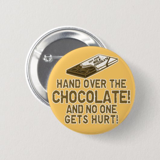 Schokolade Chocoholic Button (Vorne & Hinten)