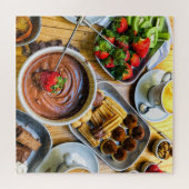 Schokolade Churros Fondue Süßes Party Puzzle (Horizontal)