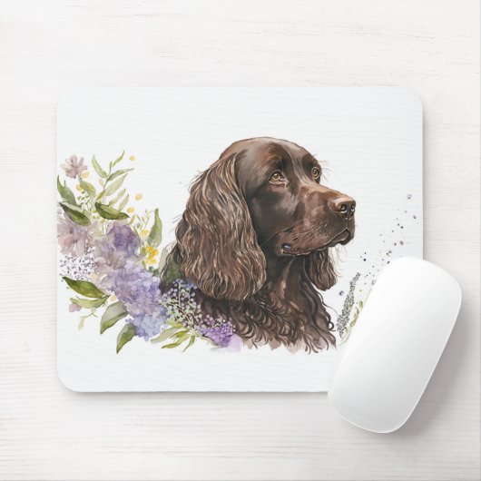 Schokolade Cocker Spanisch in Lilacs Mousepad (Mit Mouse)