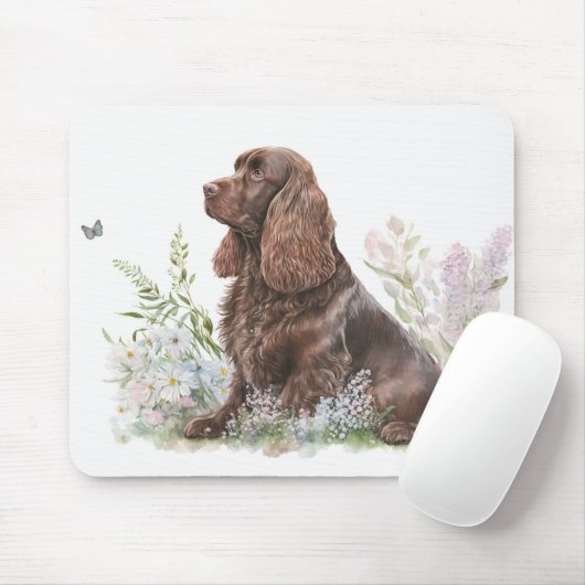 Schokolade Cocker Spanisch mit Schmetterling Mousepad (Mit Mouse)