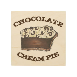 Schokolade Creme Pie Slice Backkochgeschenk Holzleinwand