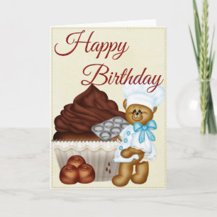 Schokolade Cupcake Baker Happy Birthday Card Karte